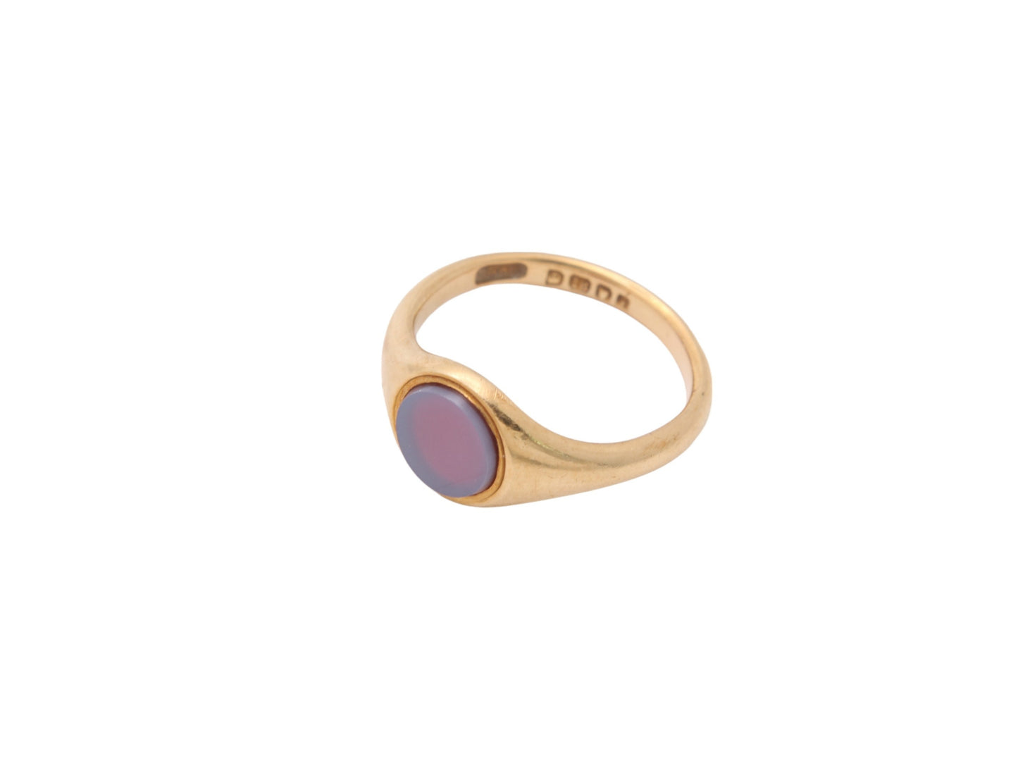 Antique 18ct Yellow Gold Lilac Agate Signet Ring