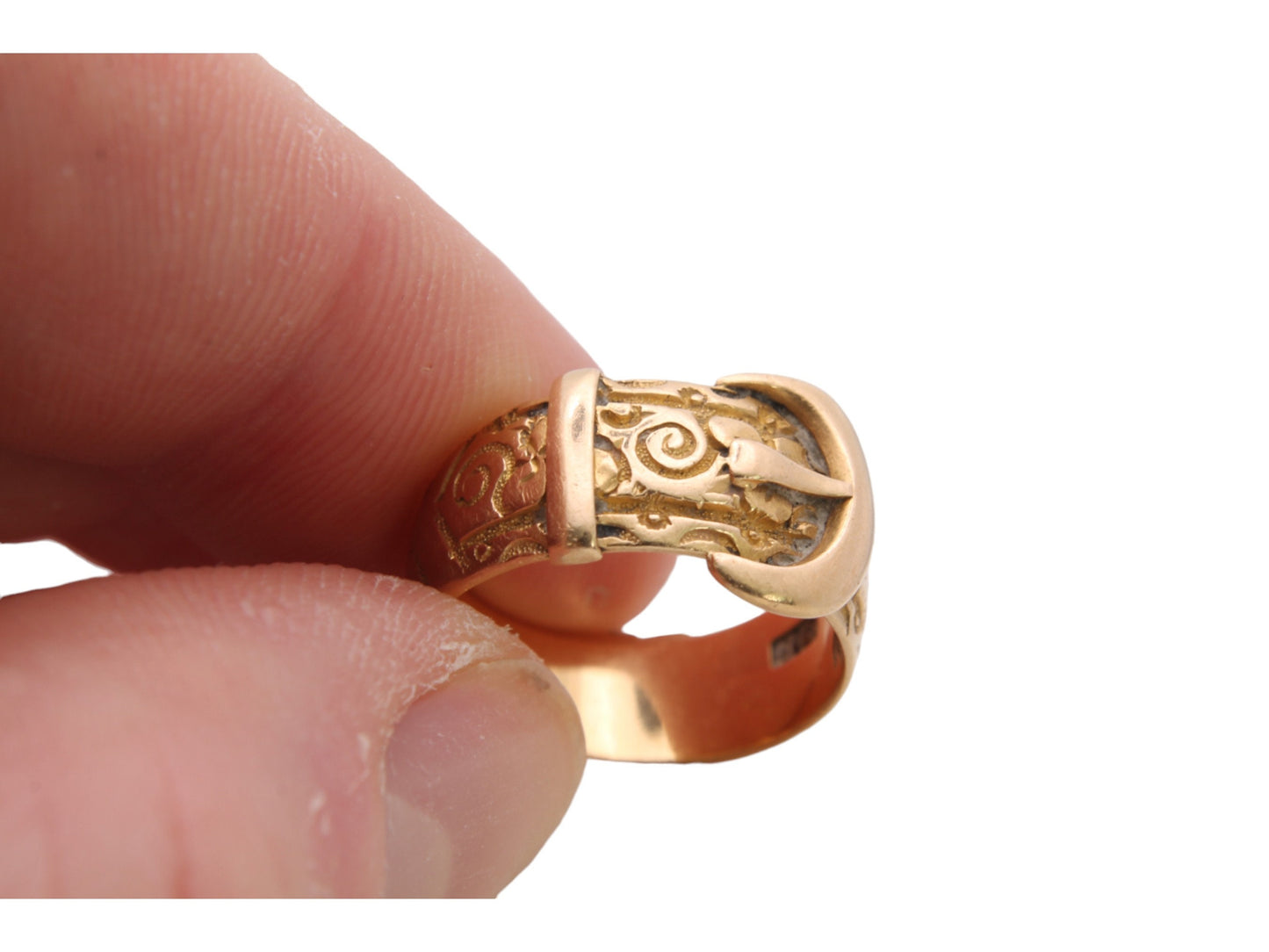 Antique Edwardian 18ct Gold Buckle Ring