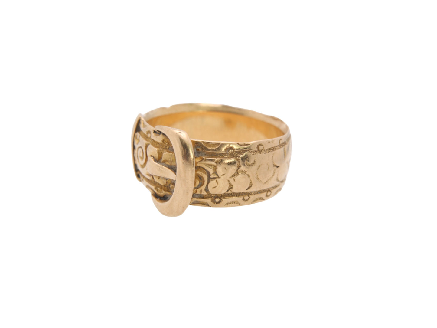 Antique Edwardian 18ct Gold Buckle Ring