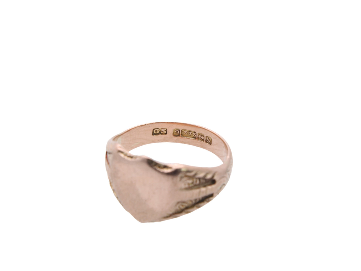 Antique 9ct Rose Gold Shield Signet Ring