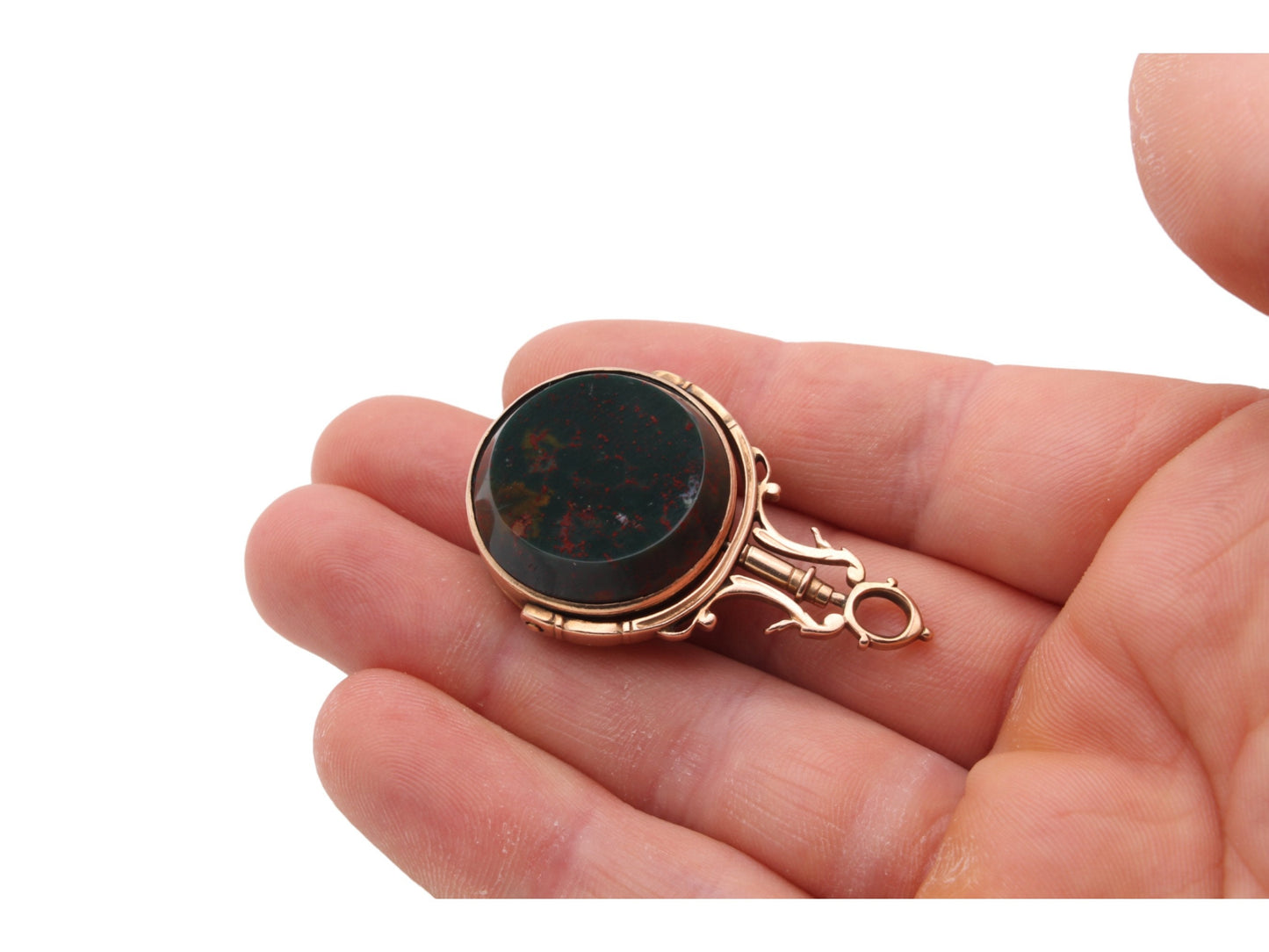 Antique 9ct Gold Intaglio Griffin Crest Pendant Seal