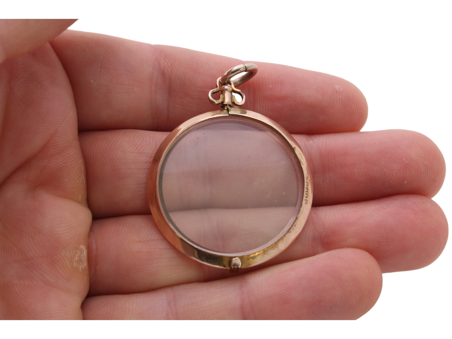 Antique 9ct Gold Open Face Pendant Locket