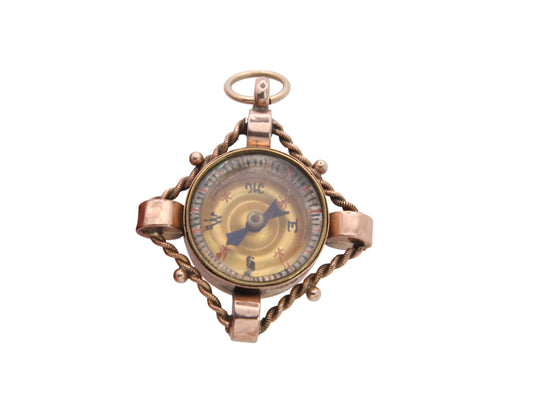 Antique 9ct Gold Carnelian Compass Pendant Fob