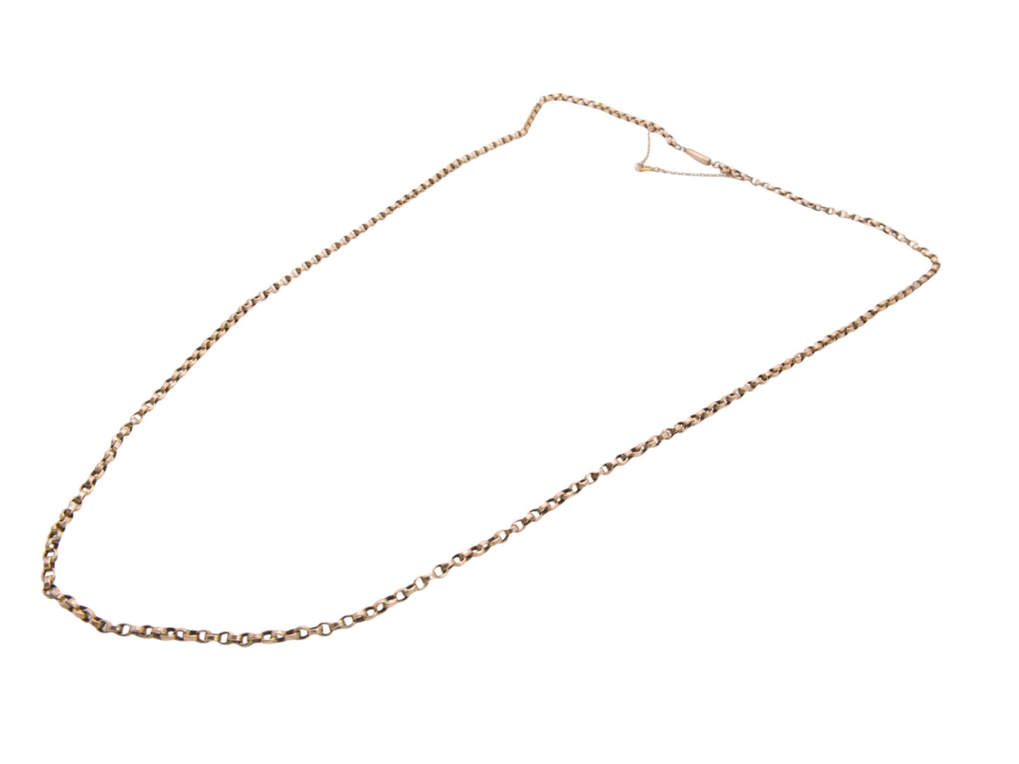Antique 9ct Gold Belcher Link Necklace, 26"