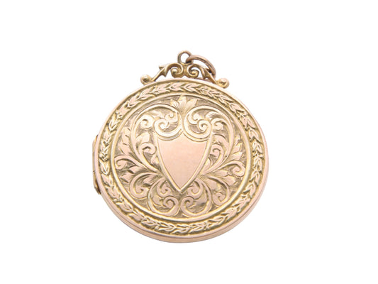 Antique 9ct Gold Engraved Locket