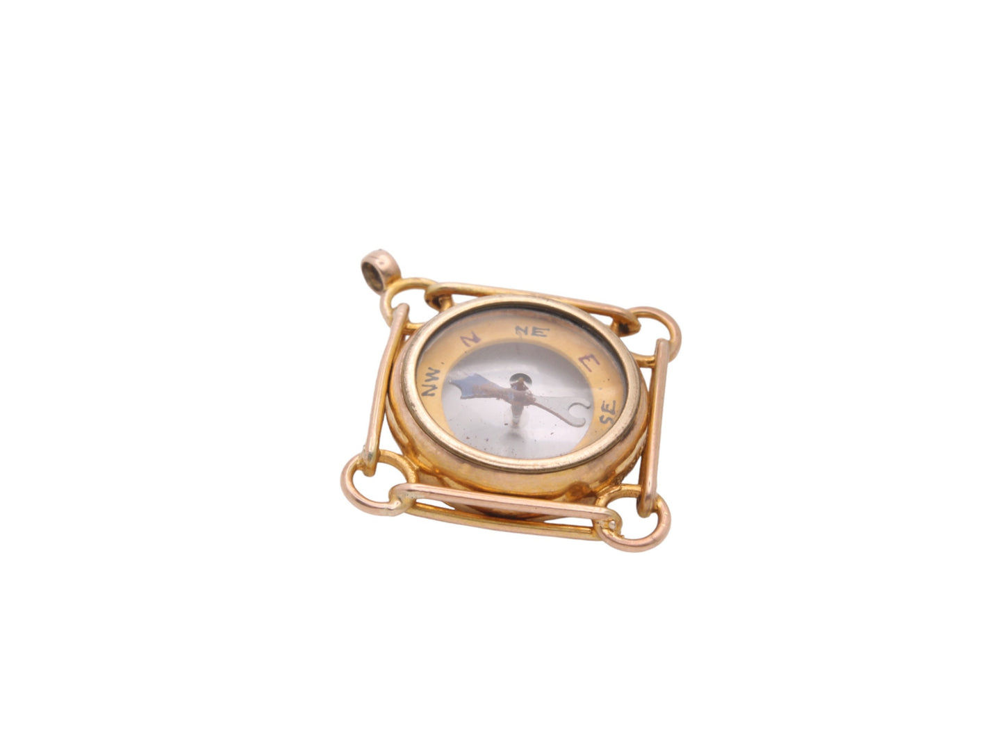 Antique 9ct Gold Compass Pendant Fob