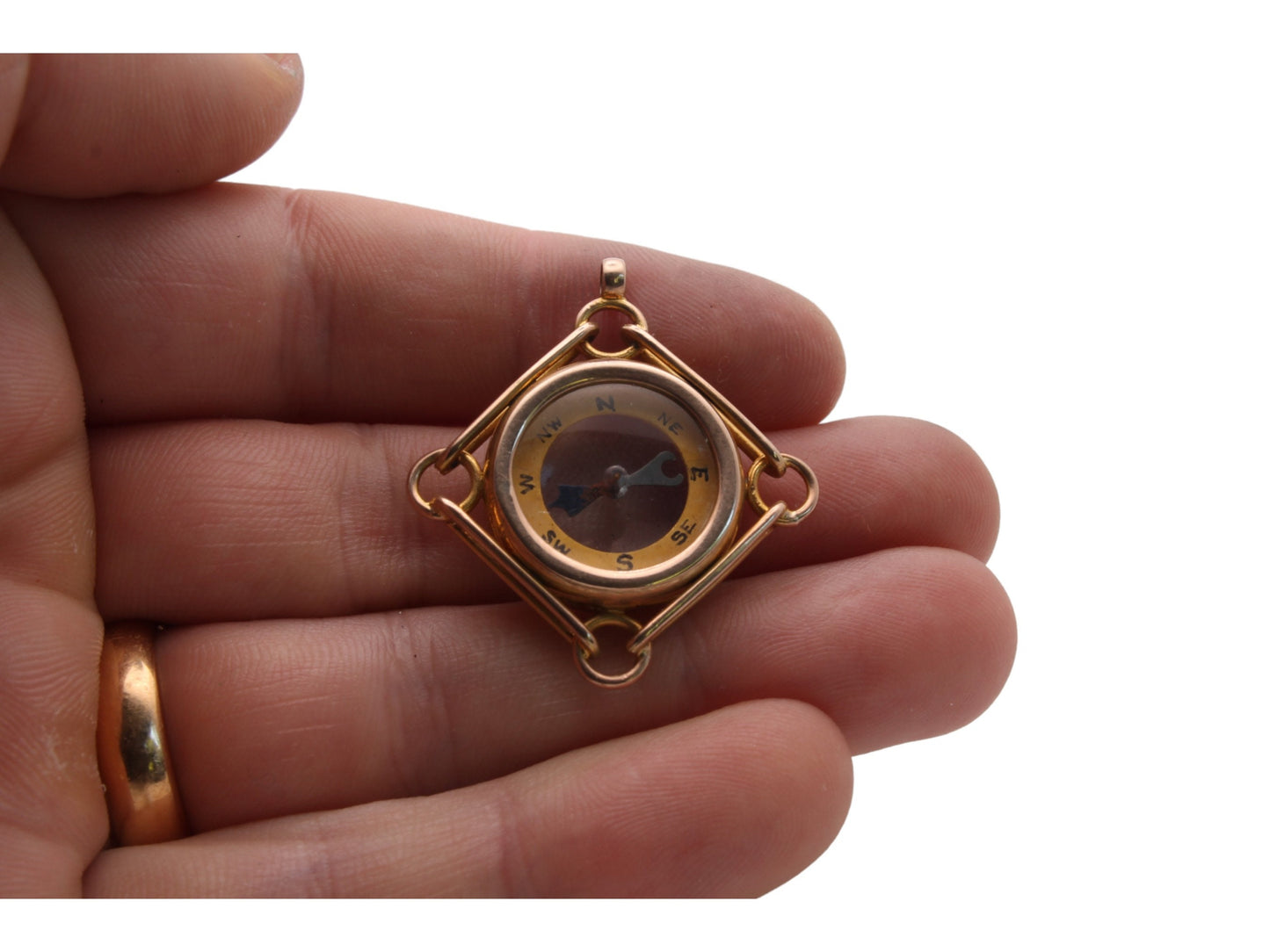 Antique 9ct Gold Compass Pendant Fob