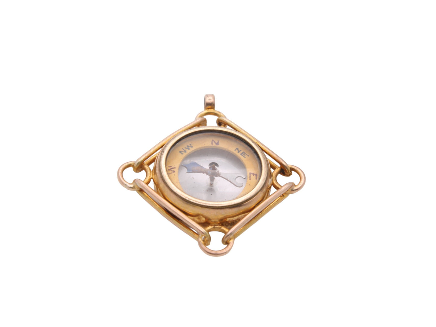 Antique 9ct Gold Compass Pendant Fob
