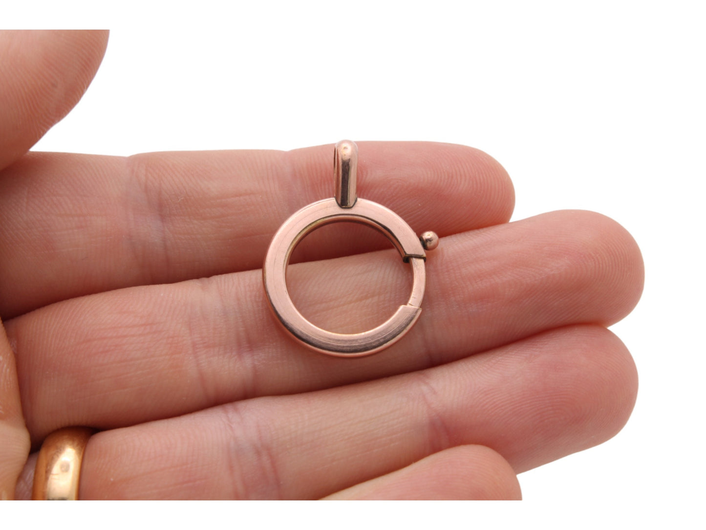 Antique 9ct Rolled Rose Gold Bolt Spring Clasp Ring