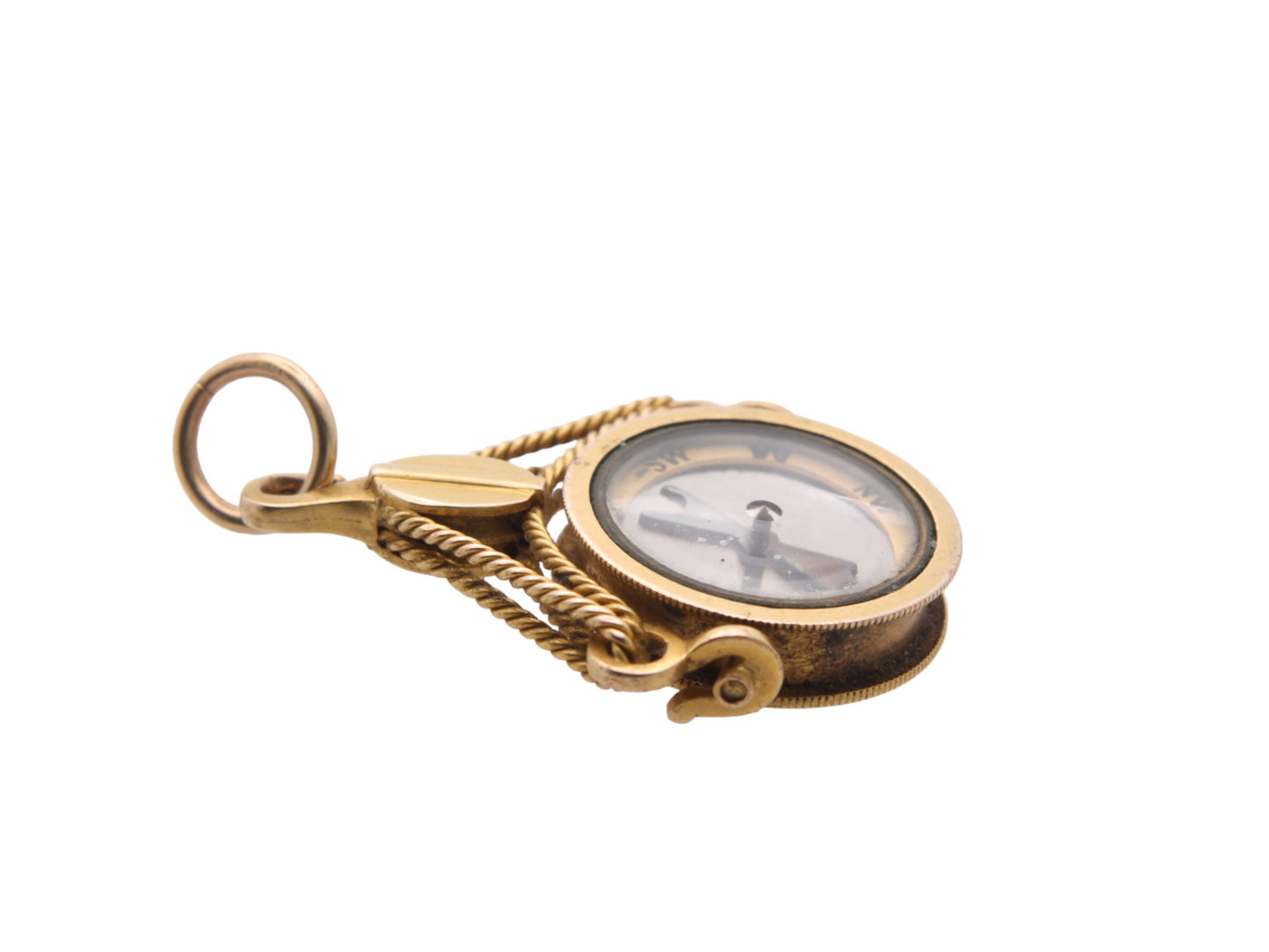 Antique 15ct Gold Compass Spinner Pendant Fob