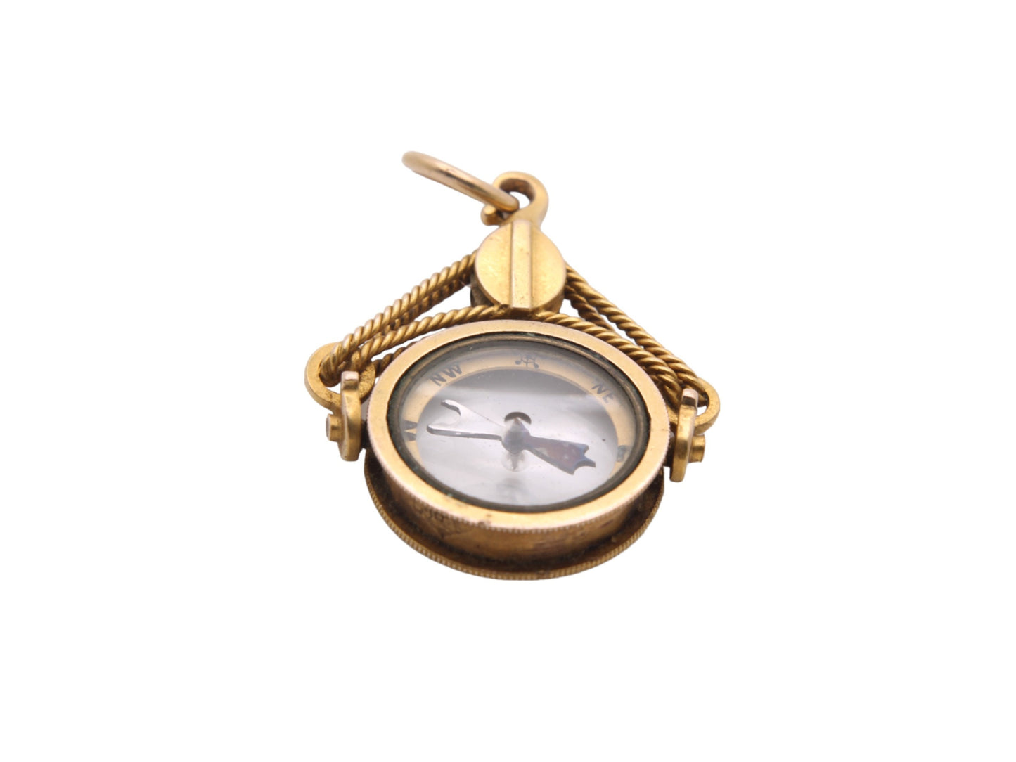 Antique 15ct Gold Compass Spinner Pendant Fob