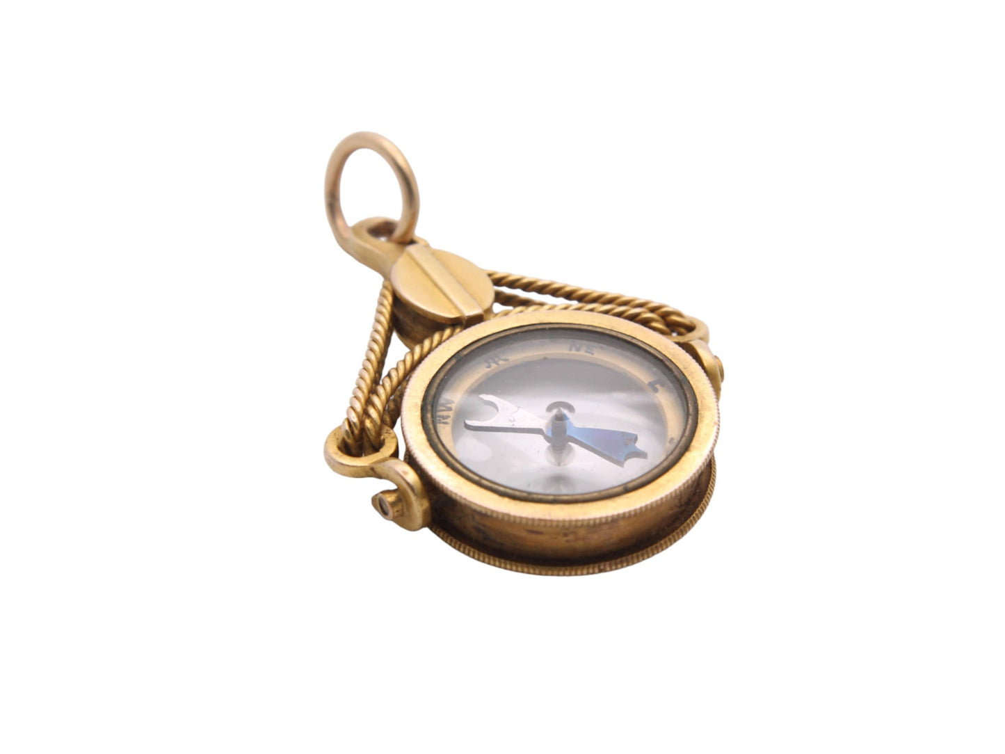 Antique 15ct Gold Compass Spinner Pendant Fob