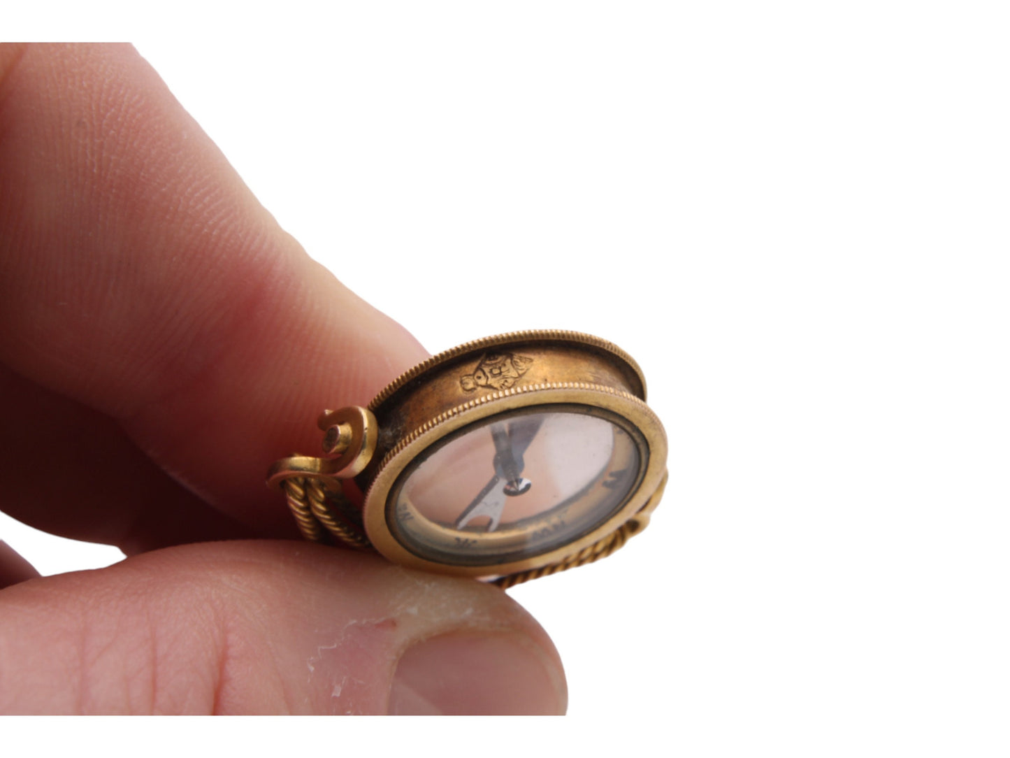 Antique 15ct Gold Compass Spinner Pendant Fob