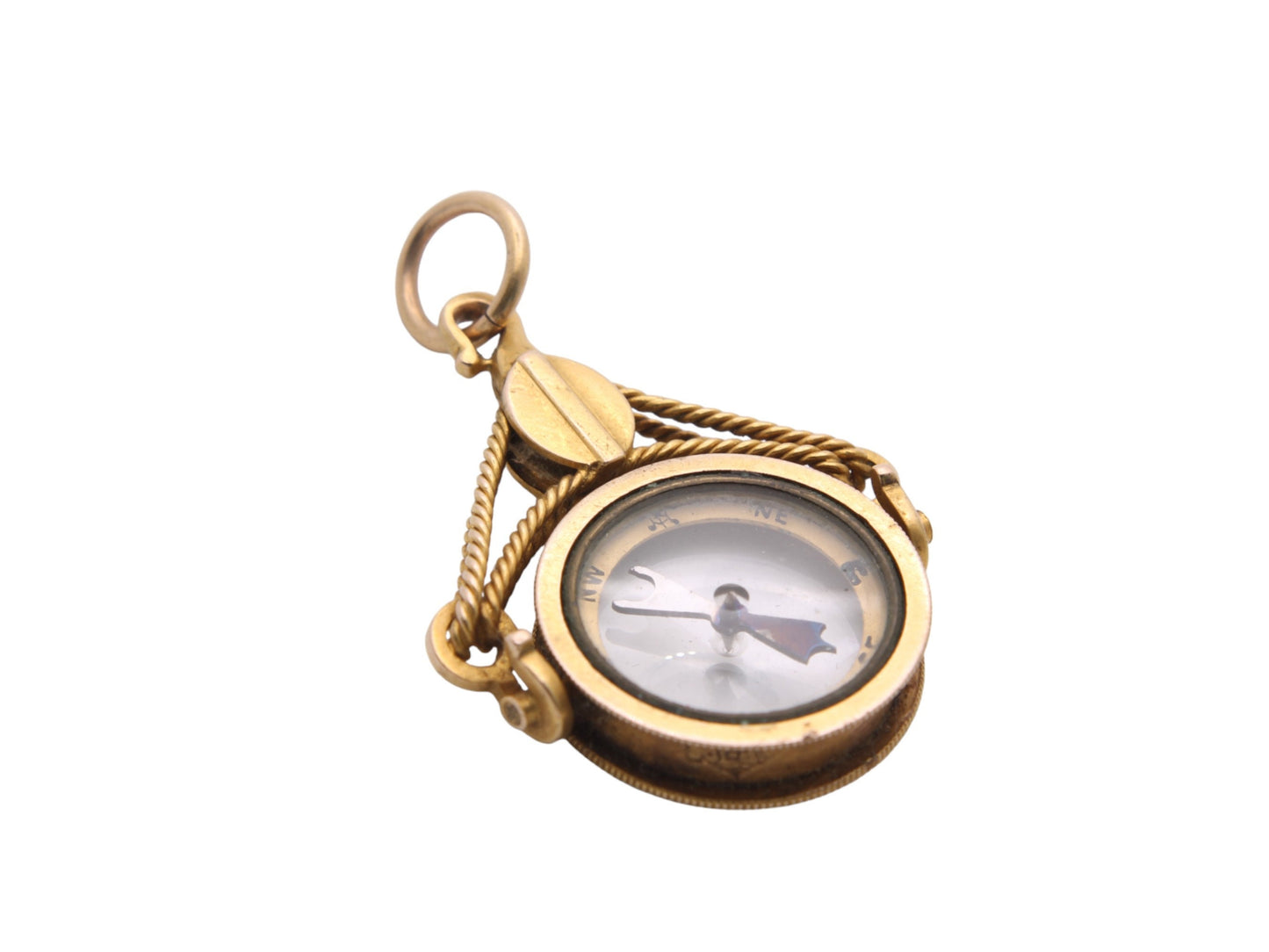 Antique-15ct-Gold-Compass-Spinner-Pendant-Fob