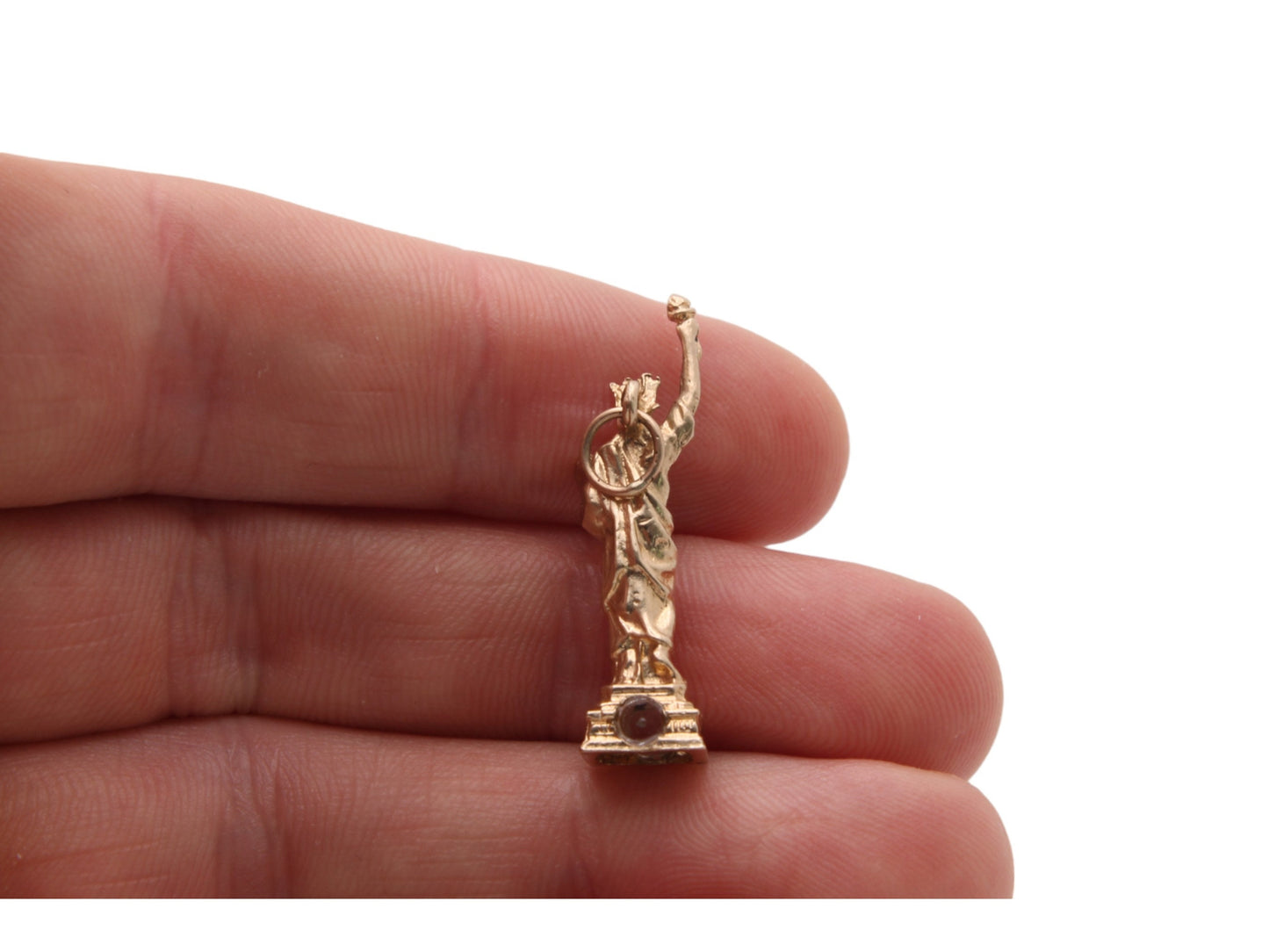 Vintage 9ct Gold Statue Of Liberty Pendant Charm