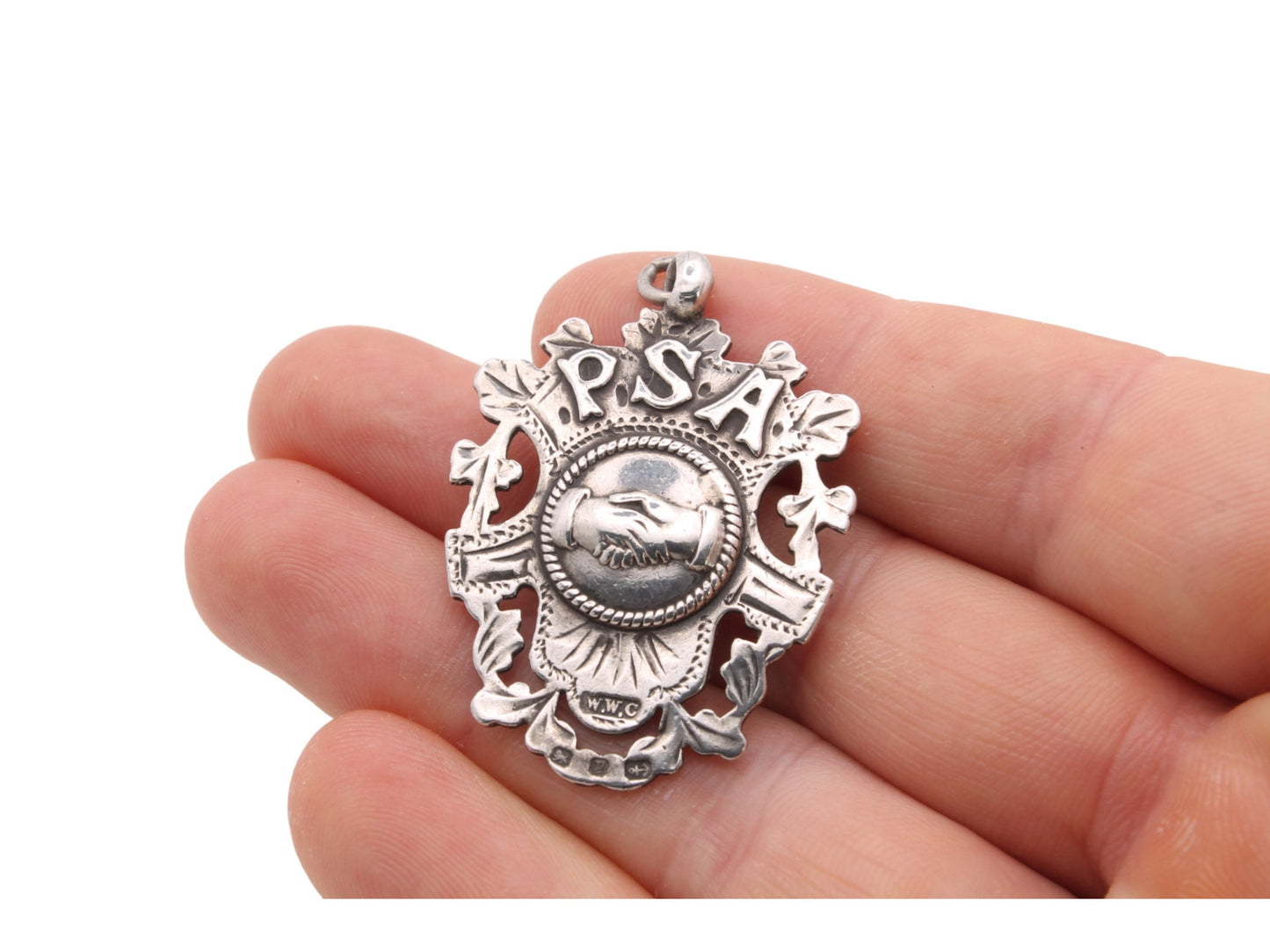 Antique Sterling Silver 'PSA' Pleasant Sunday Afternoon Pendant