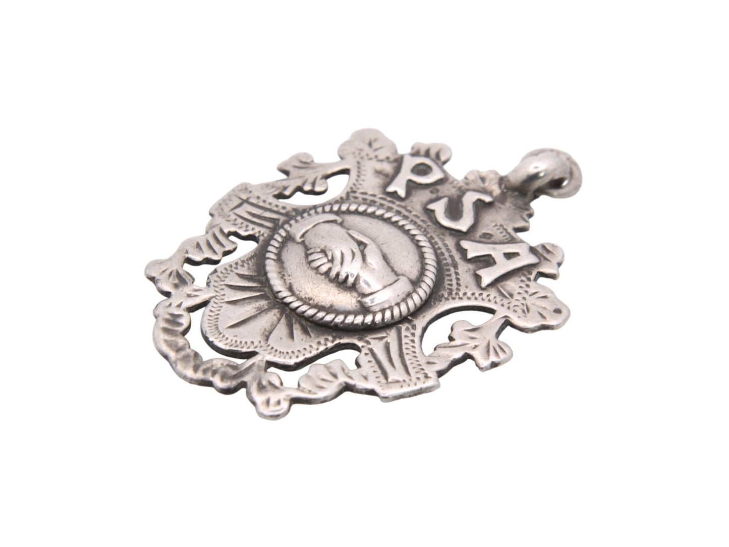 Antique Sterling Silver 'PSA' Pleasant Sunday Afternoon Pendant