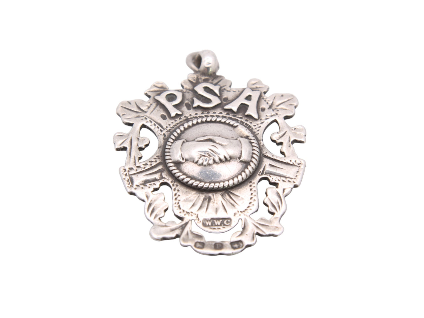 Antique Sterling Silver 'PSA' Pleasant Sunday Afternoon Pendant