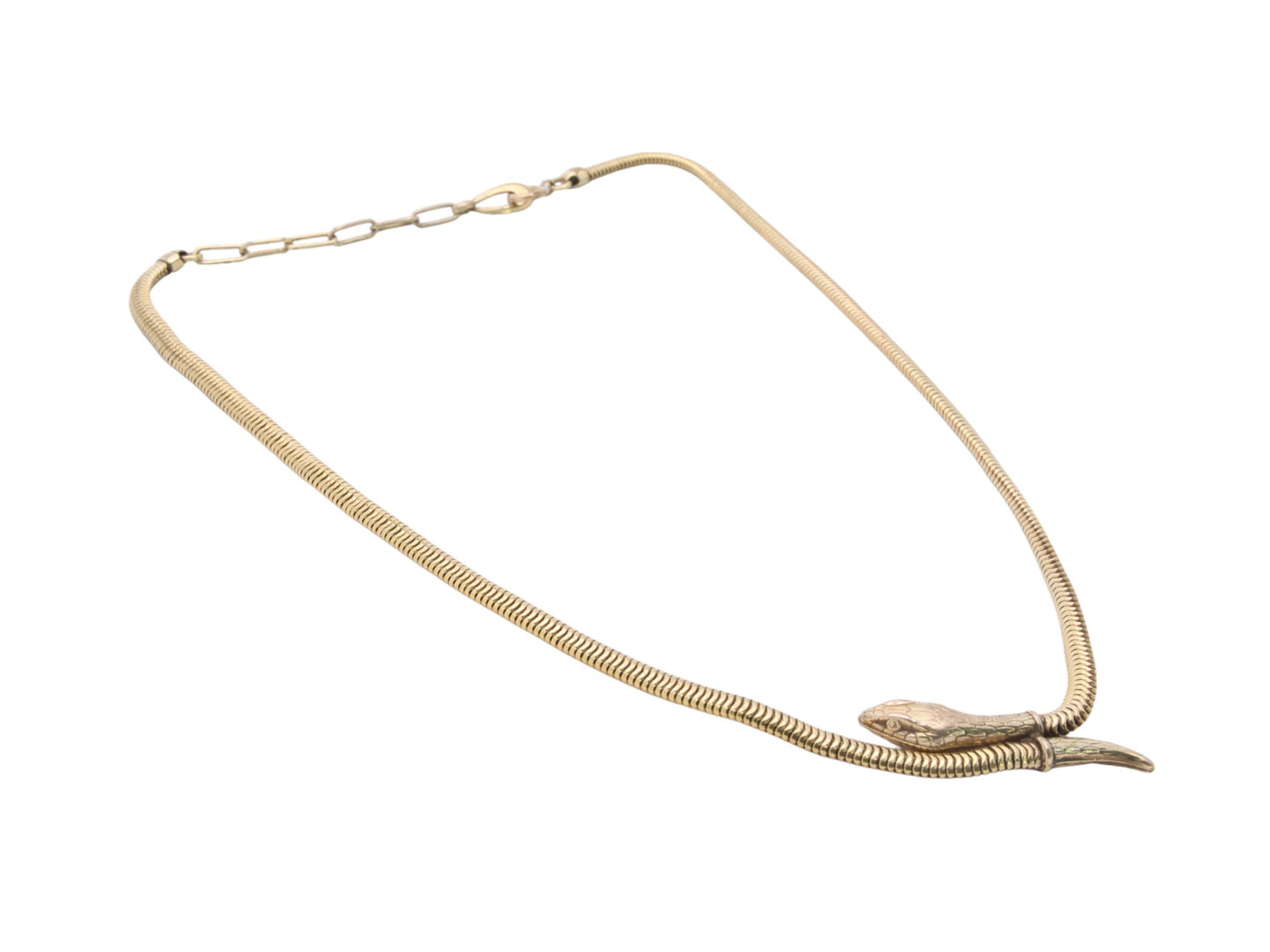 Vintage 9ct Rolled Gold Snake Necklace