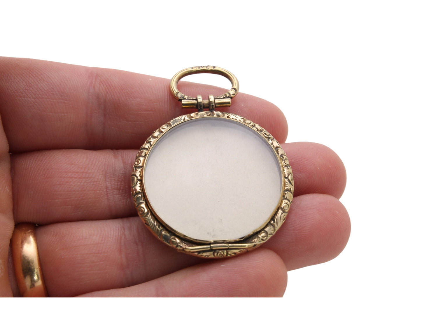 Antique 9ct Rolled Gold Open Face Locket Pendant