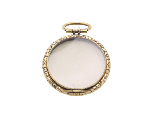 Antique 9ct Rolled Gold Open Face Locket Pendant