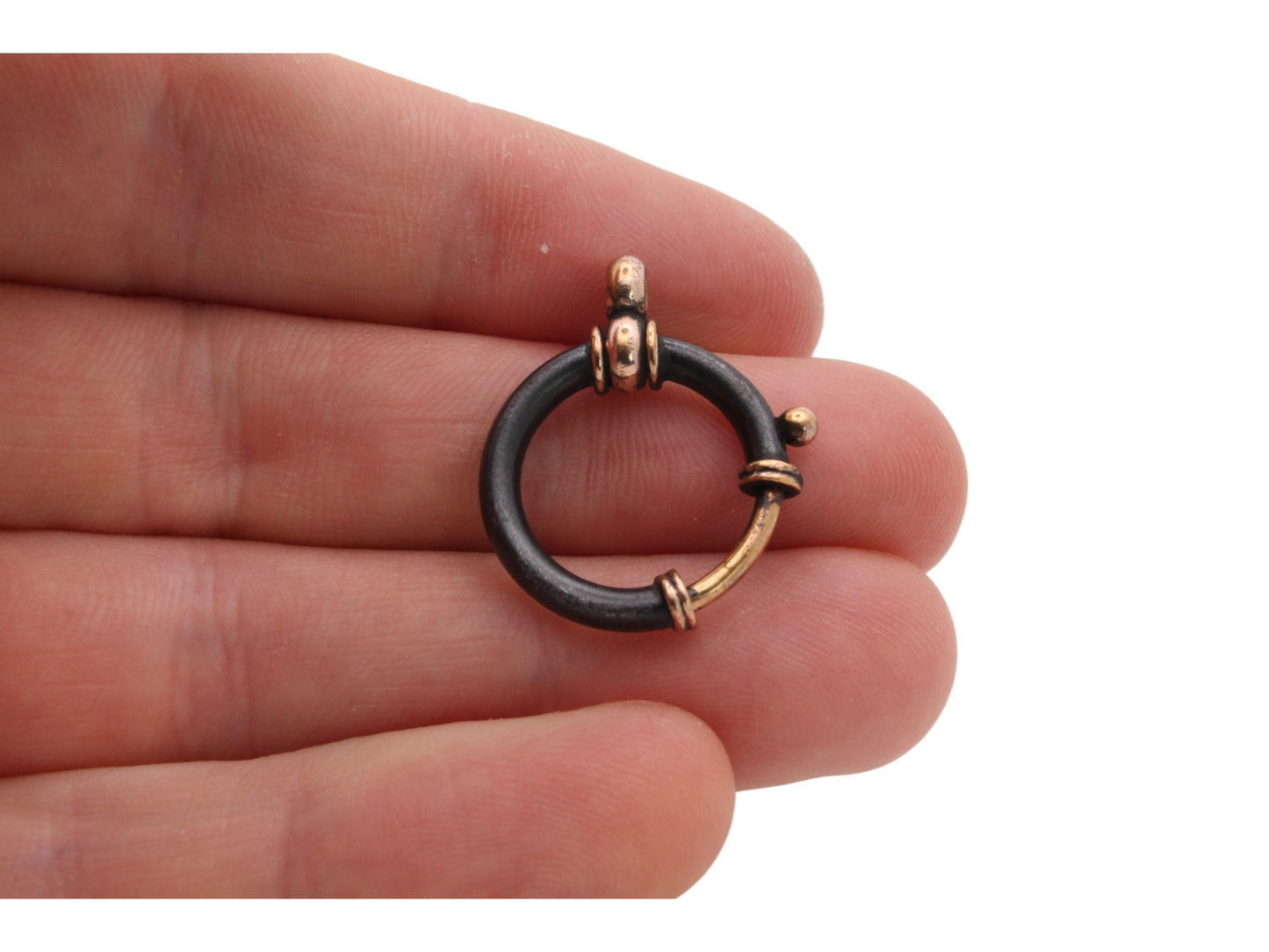 Antique Gunmetal & Rose Rolled Gold Bolt Spring Clasp