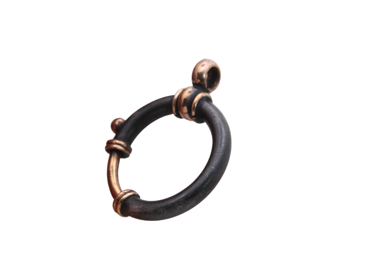 Antique Gunmetal & Rose Rolled Gold Bolt Spring Clasp