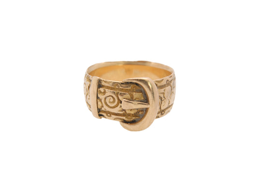 Antique Edwardian 18ct Gold Buckle Ring