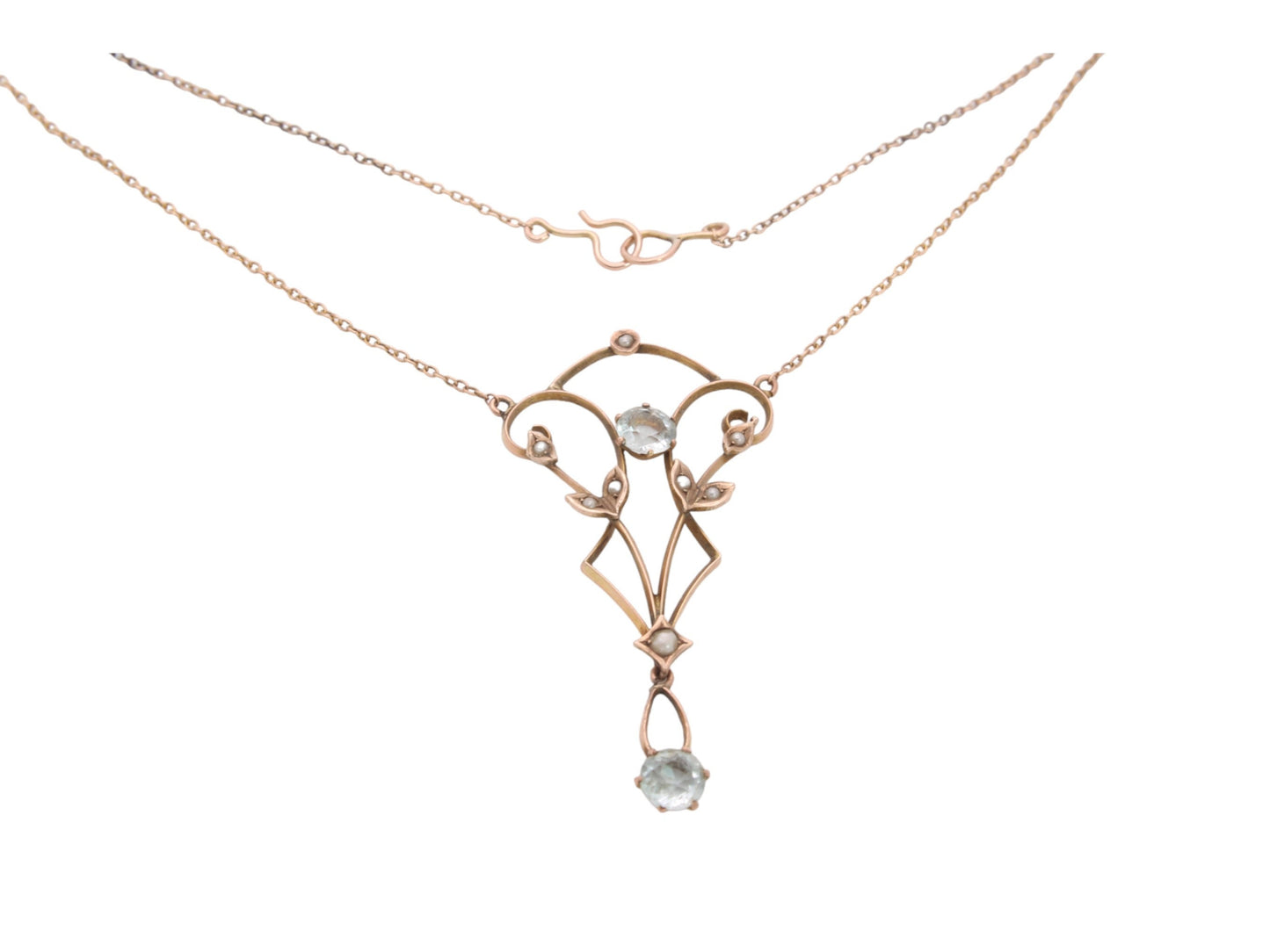 Antique 10ct Gold Paste Necklace Pendant