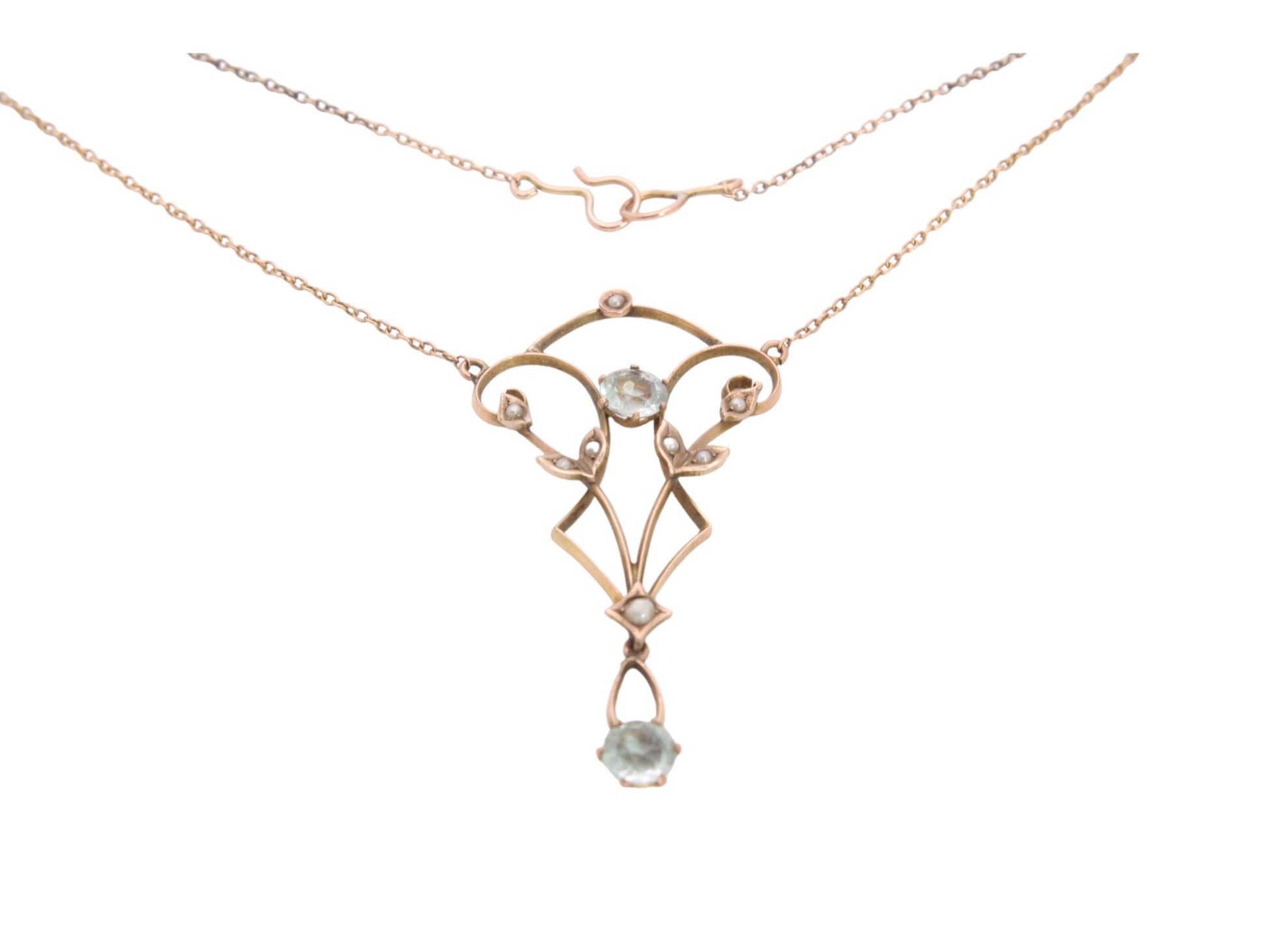 Antique-10ct-Gold-Paste-Necklace-Pendant