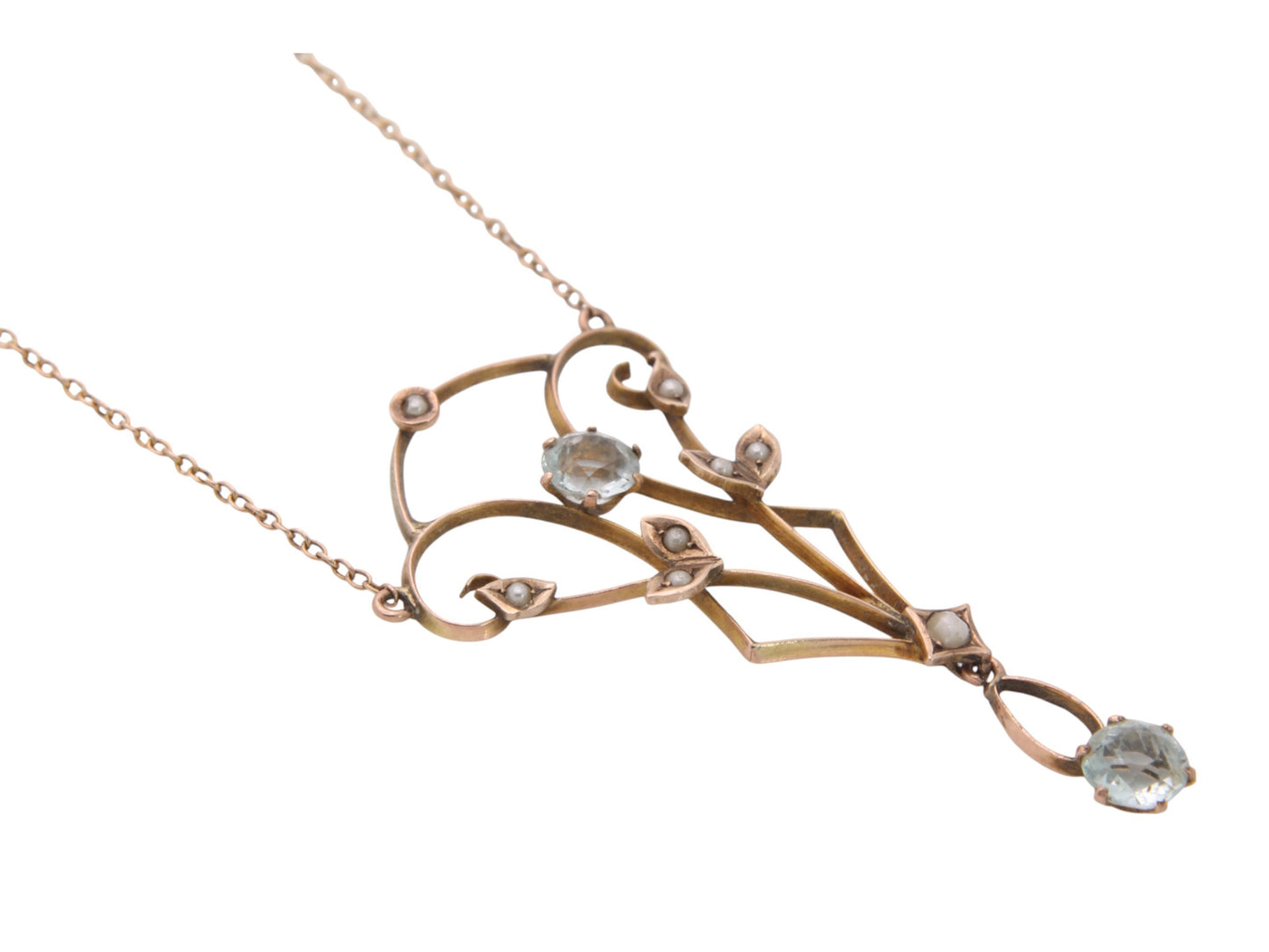 Antique 10ct Gold Paste Necklace Pendant