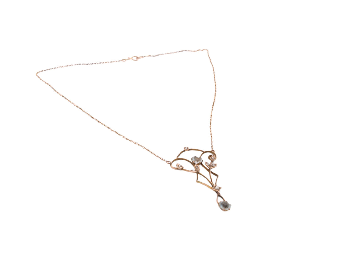 Antique 10ct Gold Paste Necklace Pendant