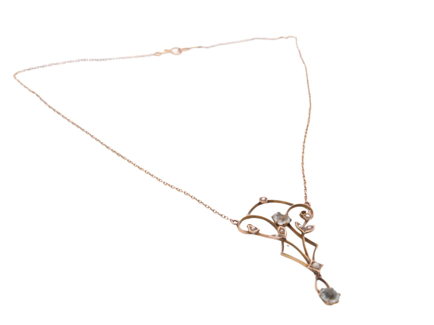 Antique 10ct Gold Paste Necklace Pendant