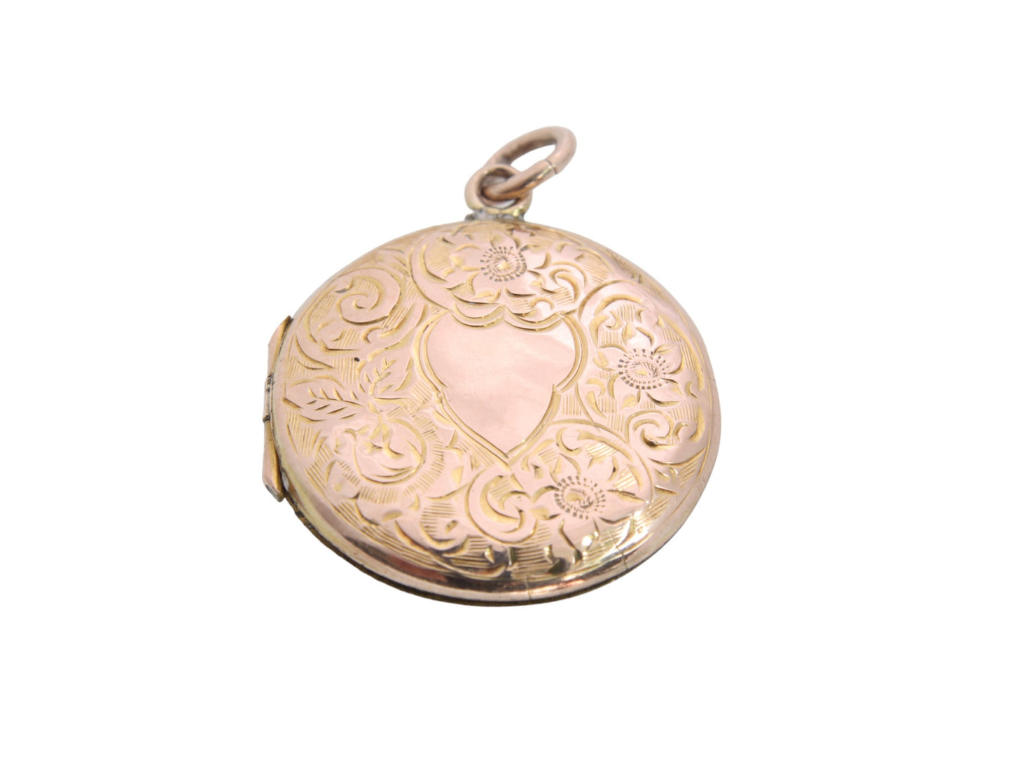 Antique 9ct Gold Forget Me Not Engraved Locket