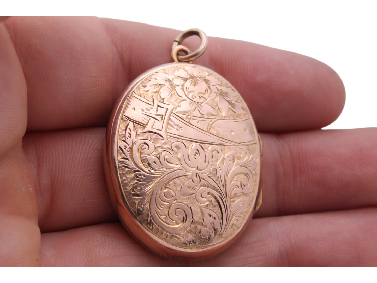Antique 9ct Gold Belt Buckle And Tulip Locket