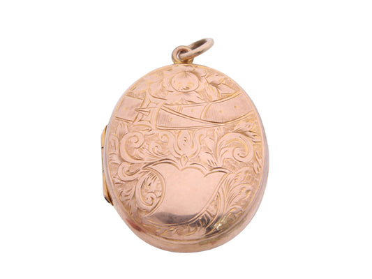 Antique 9ct Gold Belt Buckle And Tulip Locket