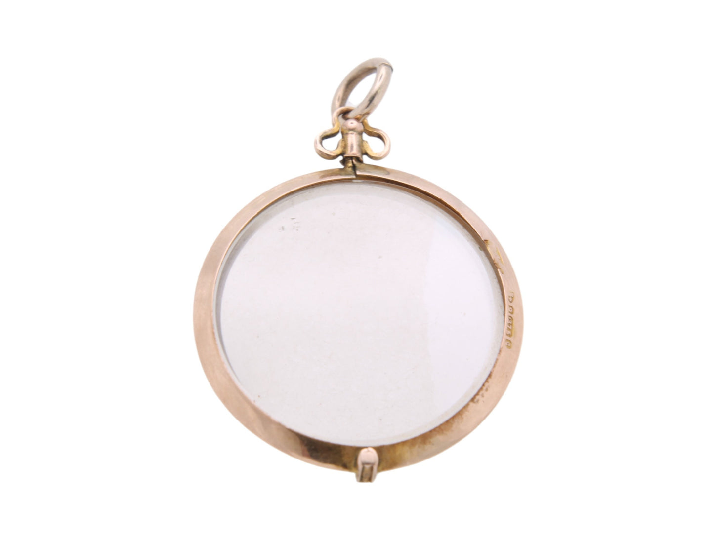 Antique 9ct Gold Open Face Pendant Locket