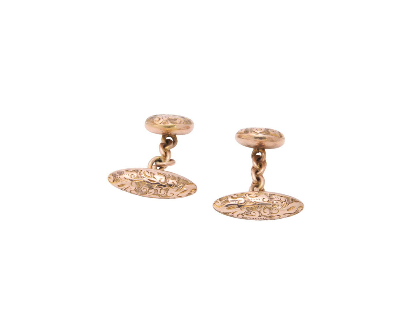 Antique 10ct Rose Gold Torpedo & Button Cufflinks