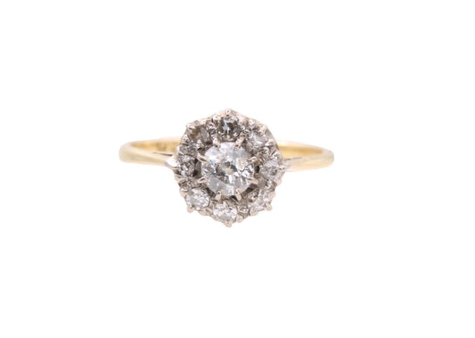 Antique 18ct Gold Diamond Cluster Ring