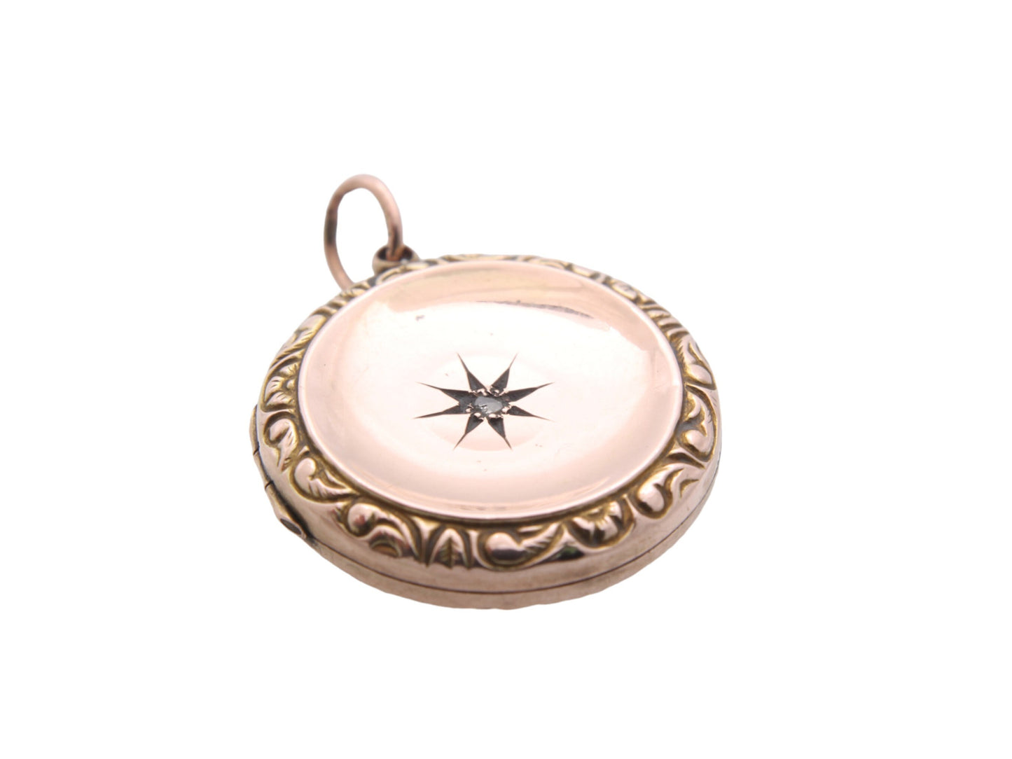 Antique 9ct Gold Back & Front Diamond Locket