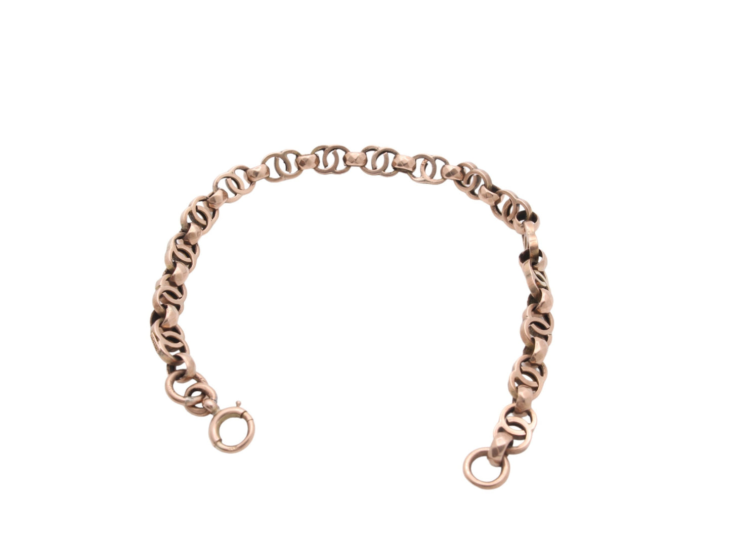 Antique 9ct Gold Double Fancy Belcher Bracelet
