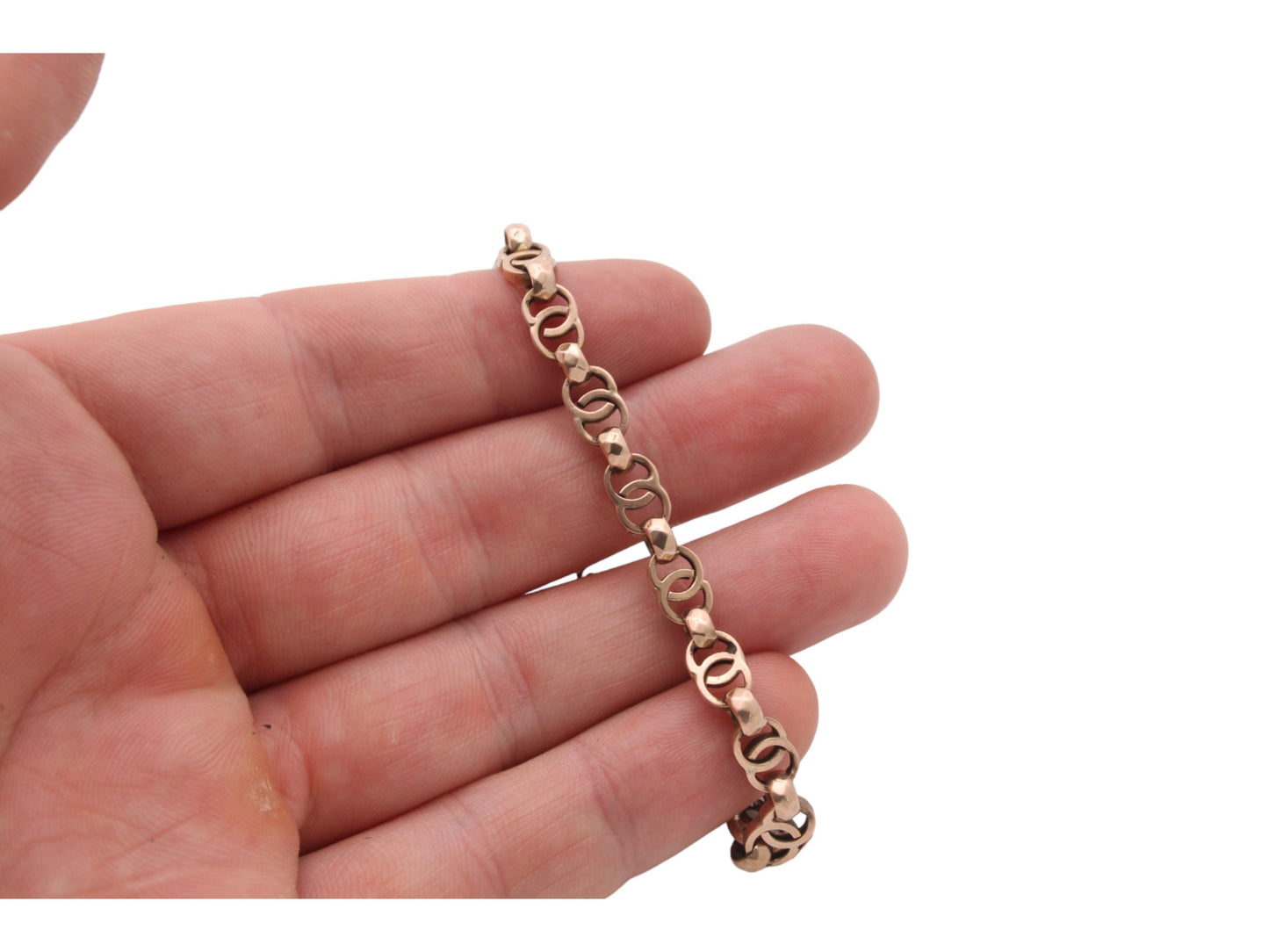 Antique 9ct Gold Double Fancy Belcher Bracelet