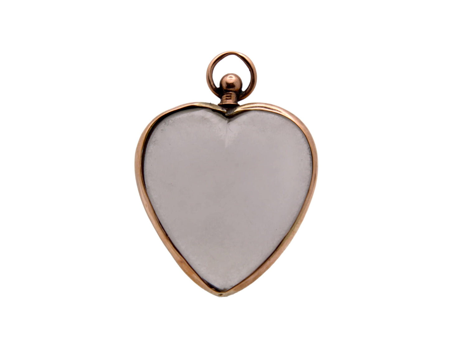 Antique 9ct Gold Heart Shaped Open Glass Locket Pendant