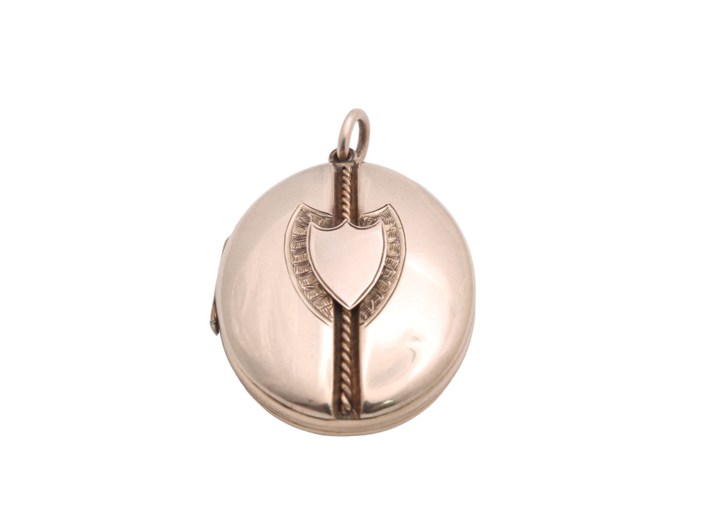 Antique 9ct Gold Oval Shield Locket