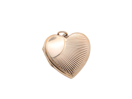 Art Deco 9ct Gold Back & Front Sunburst Locket