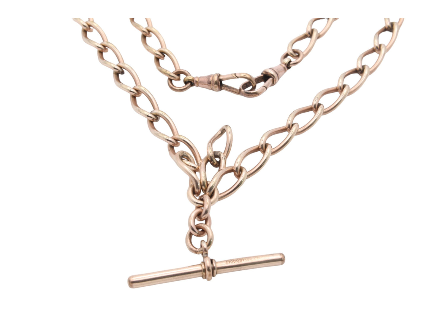 Antique 12ct Rolled Gold Double Albert Chain Necklace