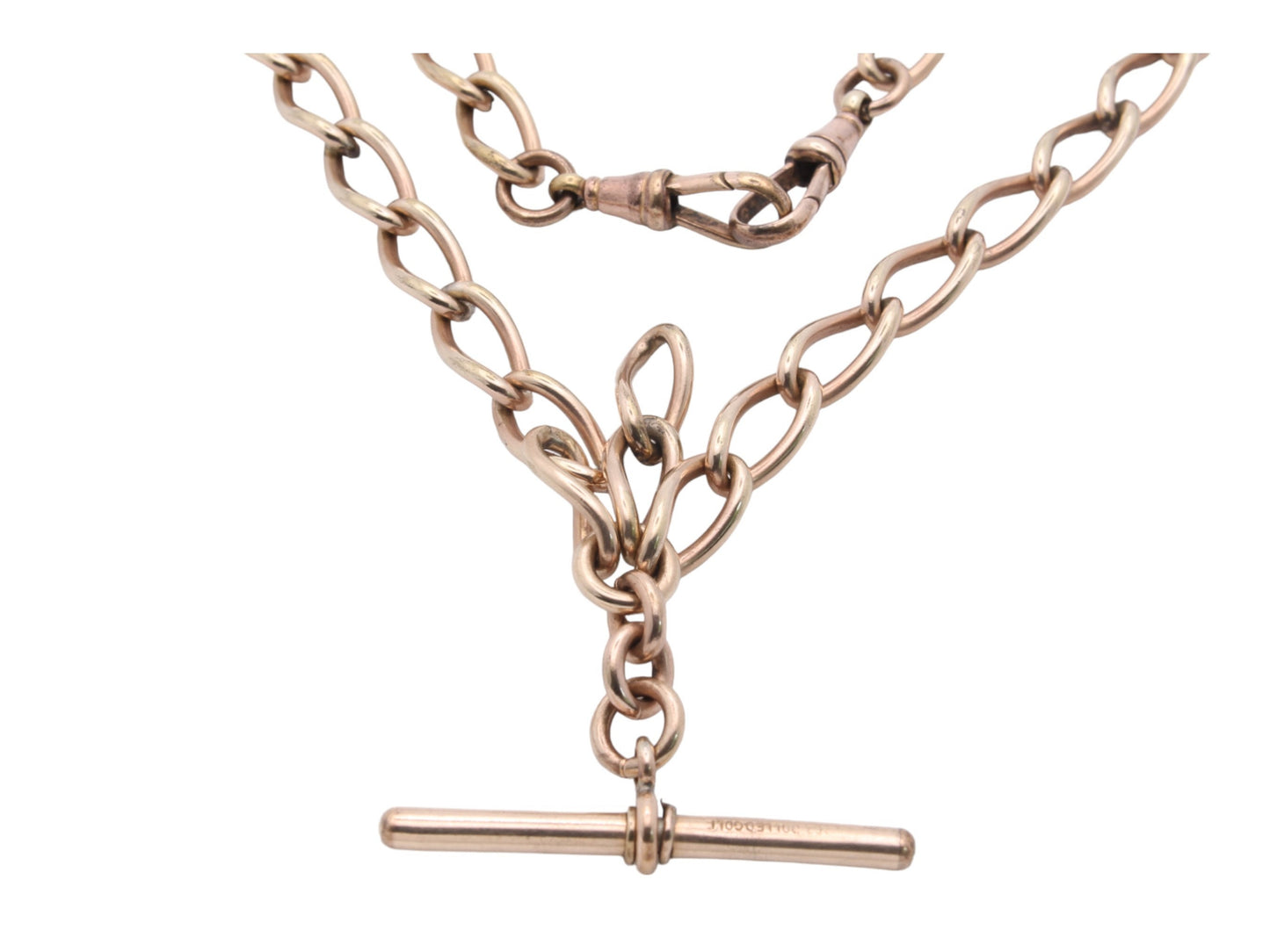 Antique 12ct Rolled Gold Double Albert Chain Necklace