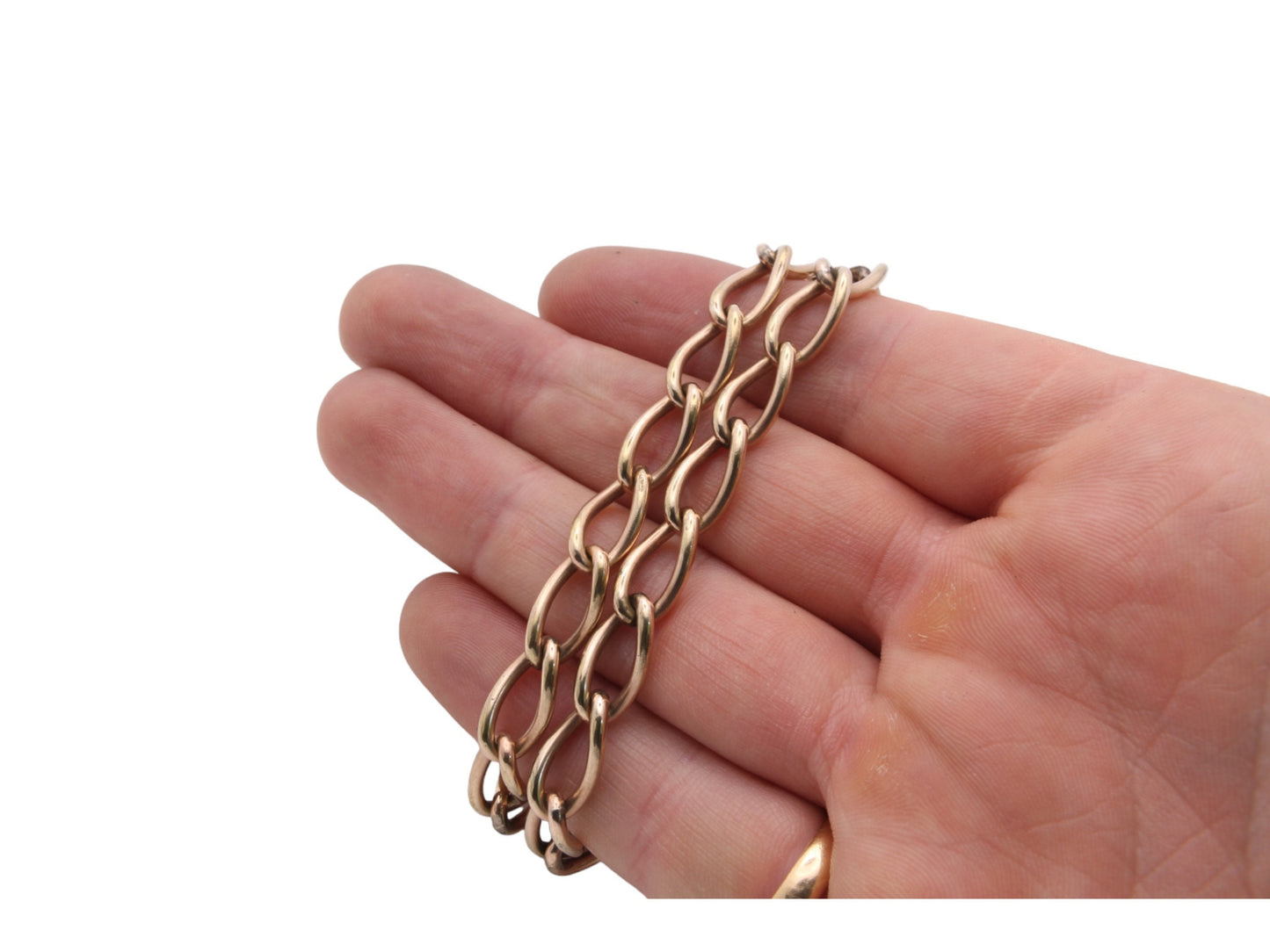 Antique 12ct Rolled Gold Double Albert Chain Necklace