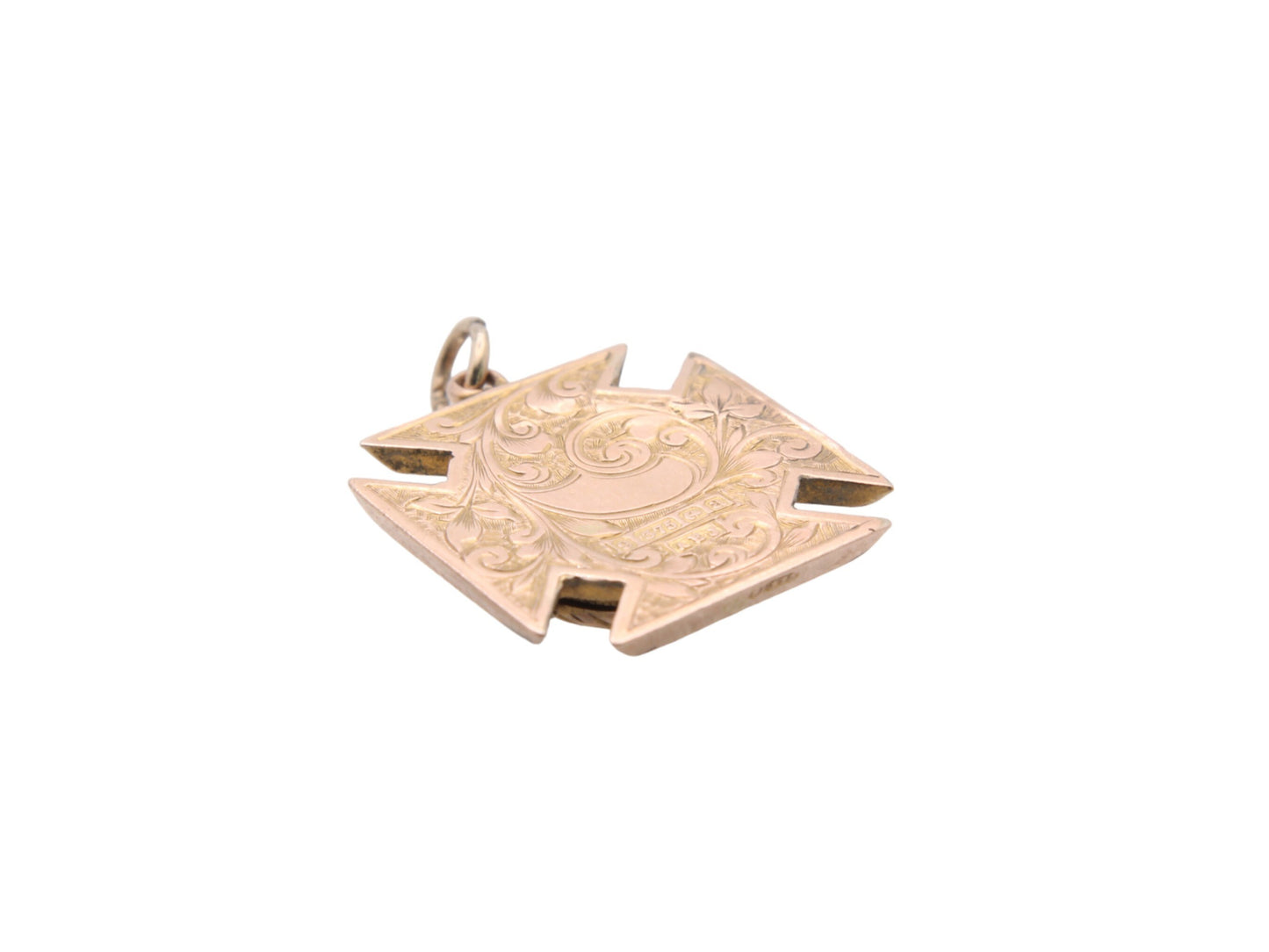 Antique 9ct Gold Maltese Cross Pendant Hidden Locket