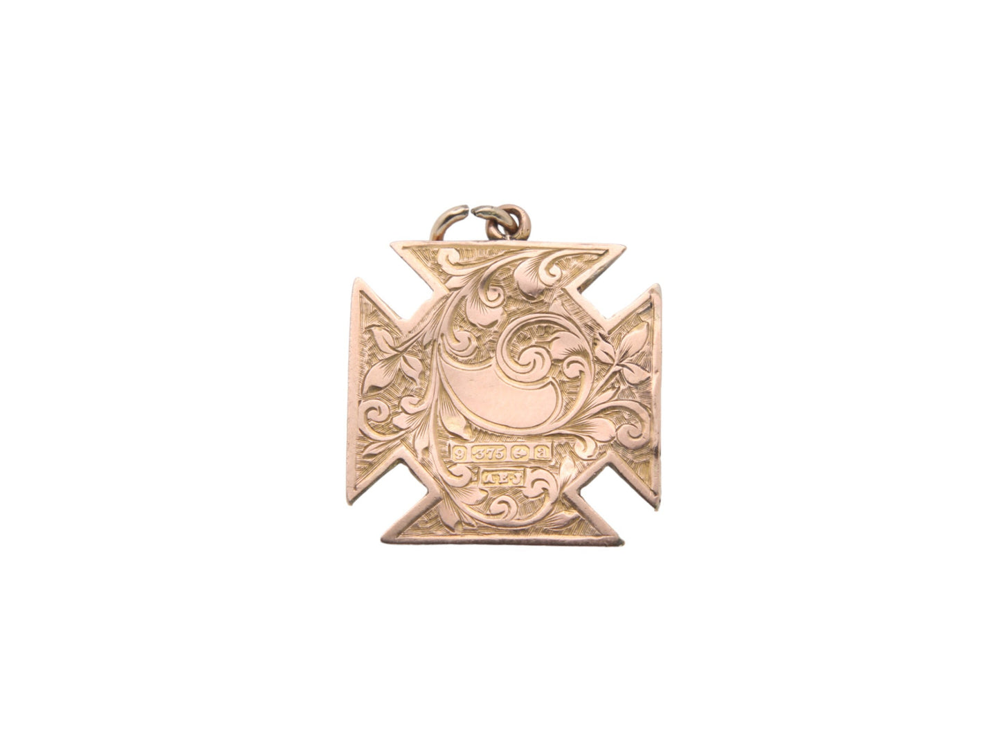 Antique 9ct Gold Maltese Cross Pendant Hidden Locket